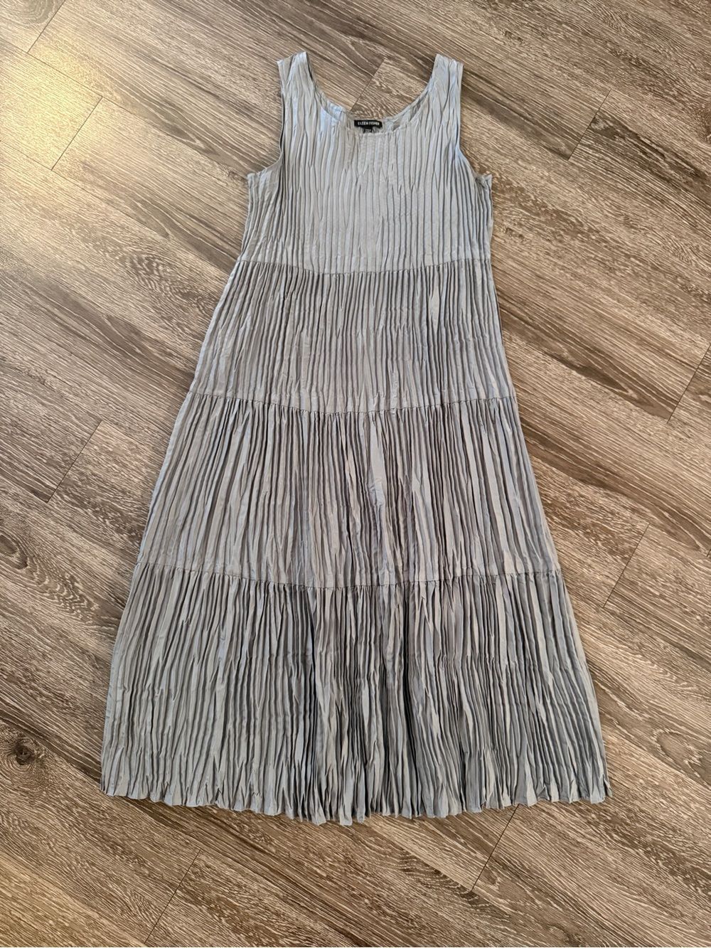 Eileen Fisher Crushed Silk Tiered Dress
